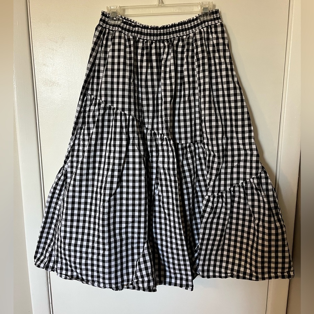 Who What Wear Plaid Midi Skirt